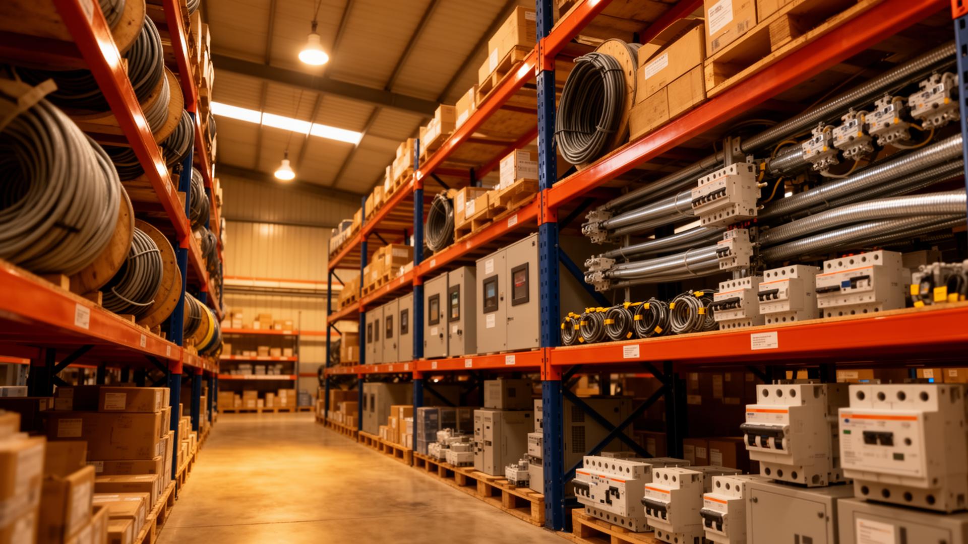 Almacén de materiales eléctricos: cables, tableros y componentes para proyectos